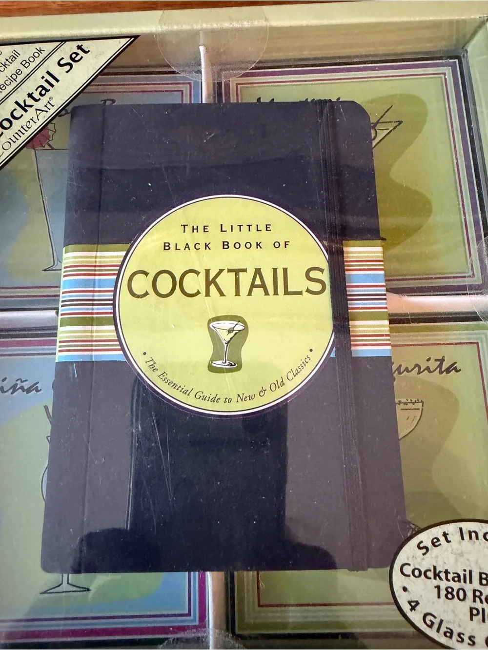 CounterArt Classic Cocktail Coasters and Recipe Book Boxed Gift Set